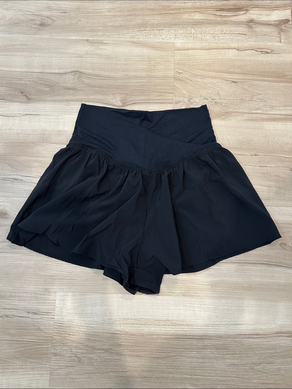 Aerie Black Crossover Flowy Shorts